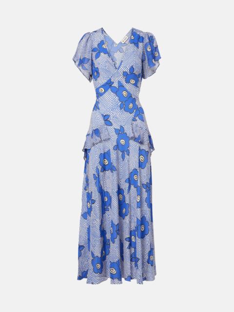 Evie floral silk maxi dress