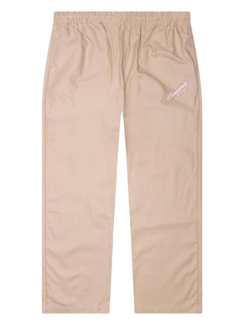 embroidered elasticated trousers