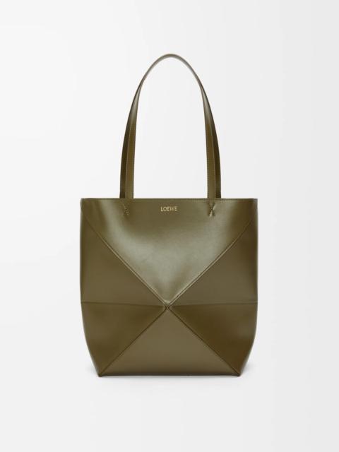 Puzzle Fold Tote in shiny calfskin
