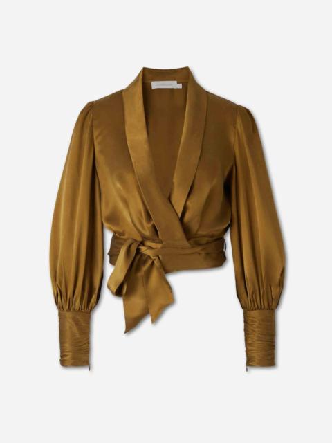 SILK WRAP BLOUSE