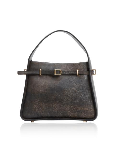 River Small Leather Bucket Bag brown