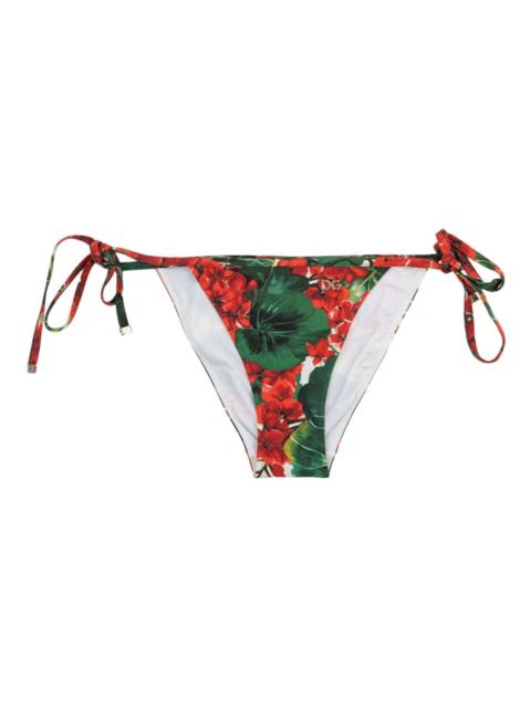 floral-print tie-side bikini bottoms
