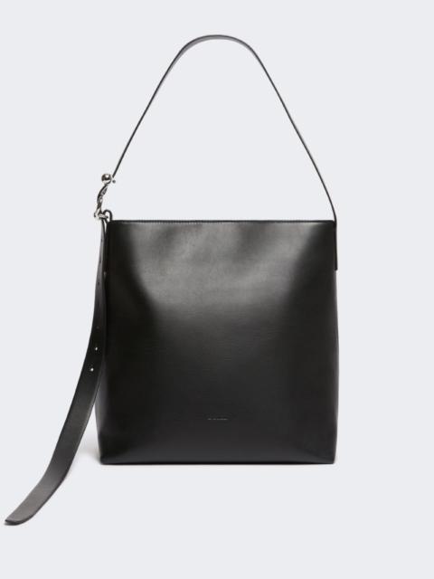 Leather S-buckle shopper bag - black