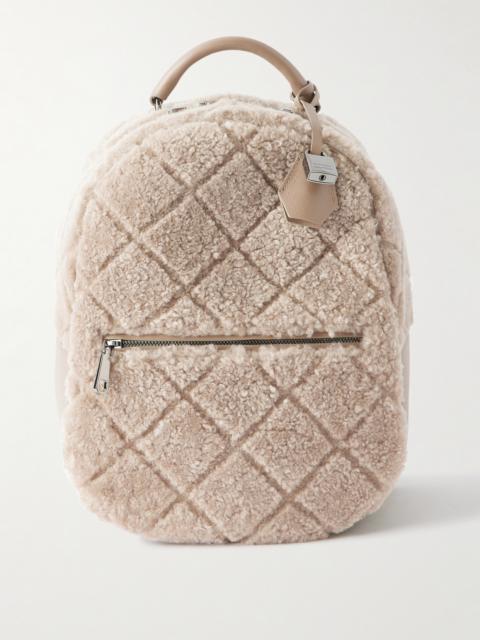Leather-trimmed Shearling Backpack