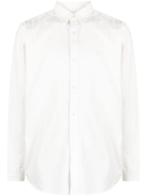 plain button-down fastening shirt