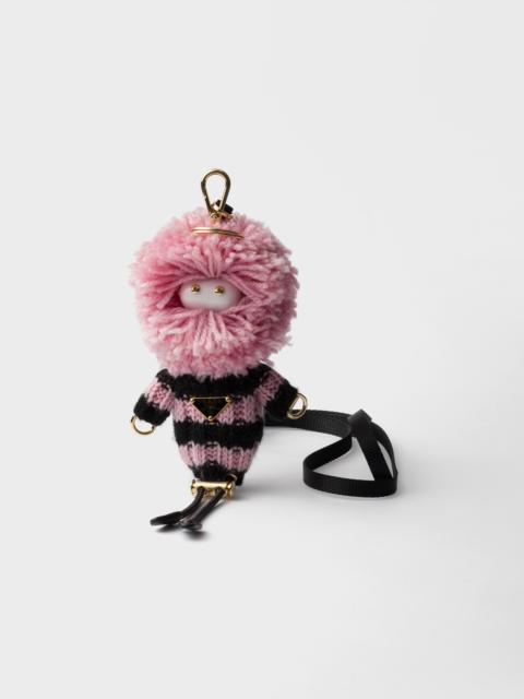 Soft Robot knit keychain charm