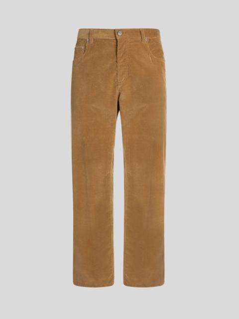 STRAIGHT-LEG FIVE-POCKET TROUSERS IN CORDUROY VELVET