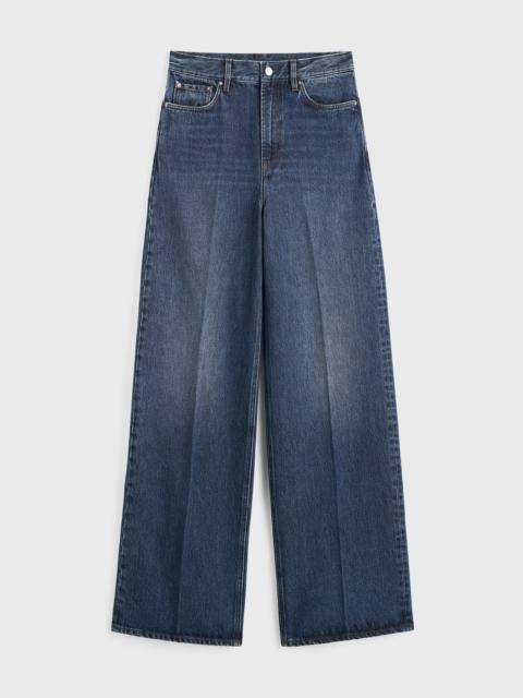 Wide leg denim dark blue