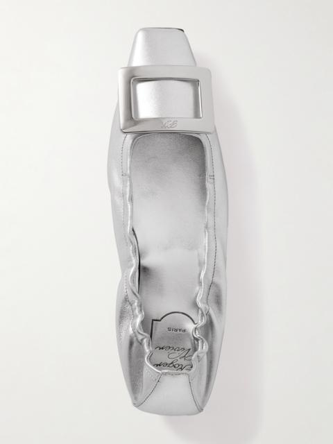 Belle Vivier 25 Embellished Metallic Ballet Flats