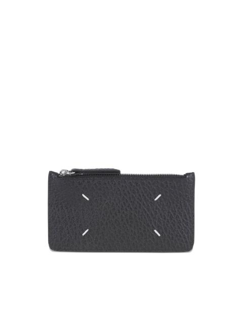 pebbled leather four stitches wallet
