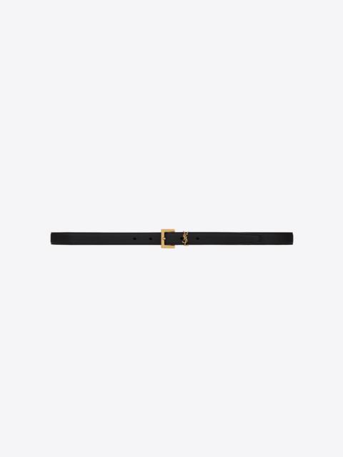 cassandre thin belt with square buckle in grained leather