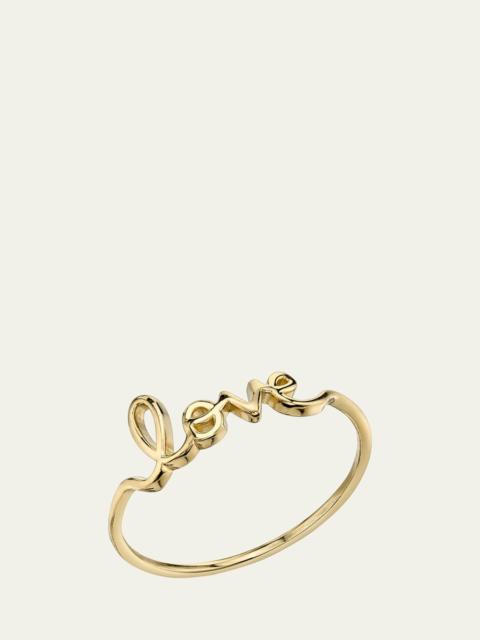14K Yellow Gold Love Script Ring