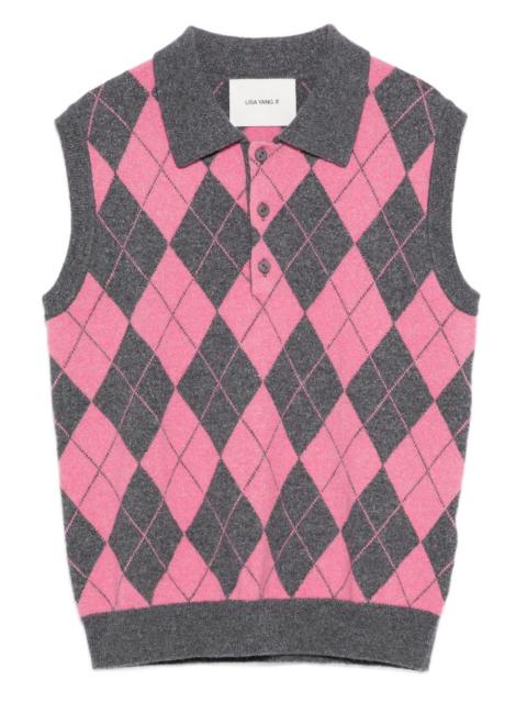 argyle polo top