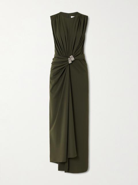 The Serena Draped Embellished Jersey Gown