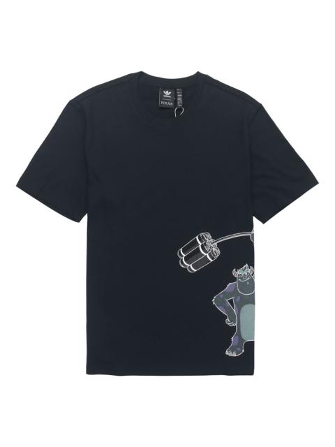 adidas originals x PIXAR Crossover Logo Printing Round Neck Short Sleeve Black HD9083