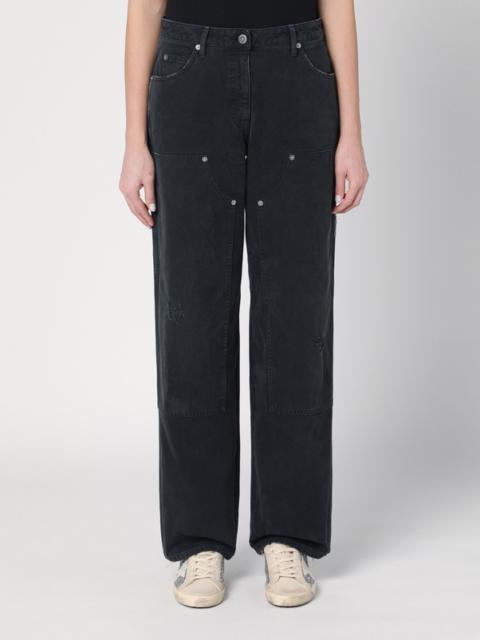 Wide black trousers in denim