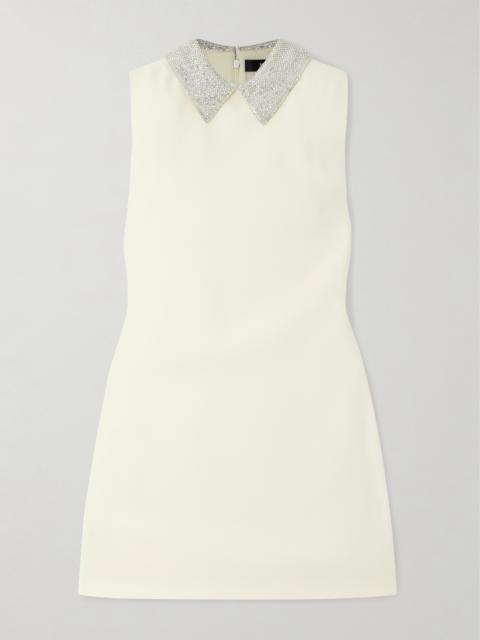 Crystal-embellished Crepe Mini Dress