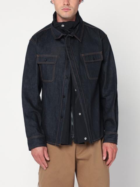 Shirt with pockets in dark blue denim