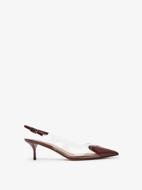 Coeur 55 dark red patent slingbacks