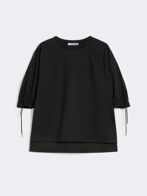Cotton-blend jersey T-shirt - BLACK