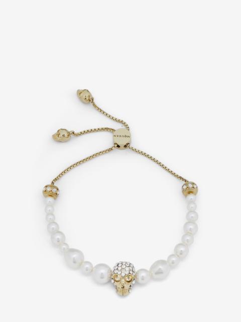 Skull And Pearl Friendship Bracelet