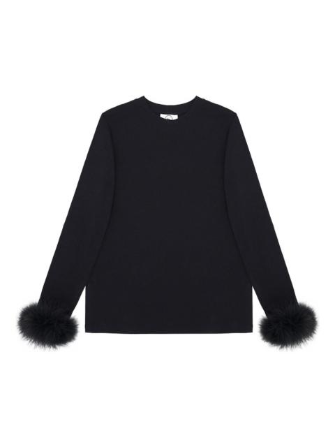 feather-cuffs jersey T-shirt