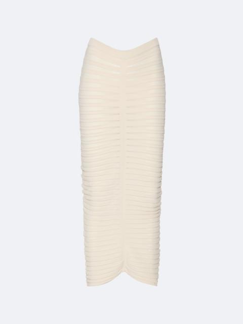 Matte Viscose Wide Ribbed Skirt