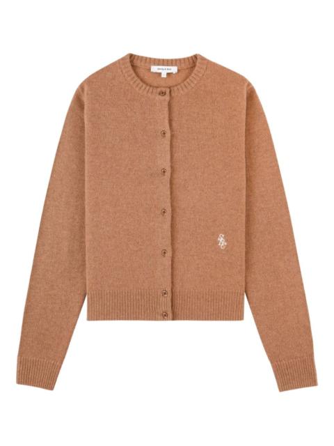 button embroidered cardigan