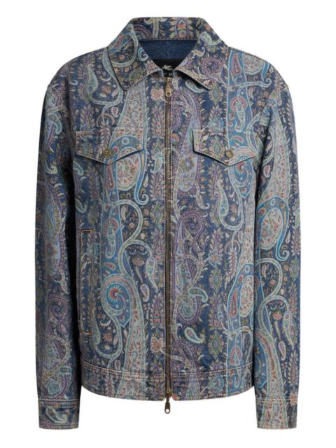 floral paisley denim jacket
