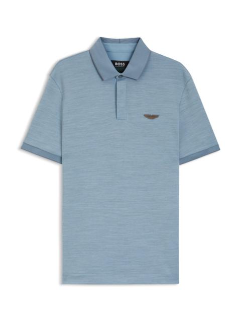 BOSS X ASTON MARTIN POLO SHIRT IN WOOL-COTTON PIQUÉ