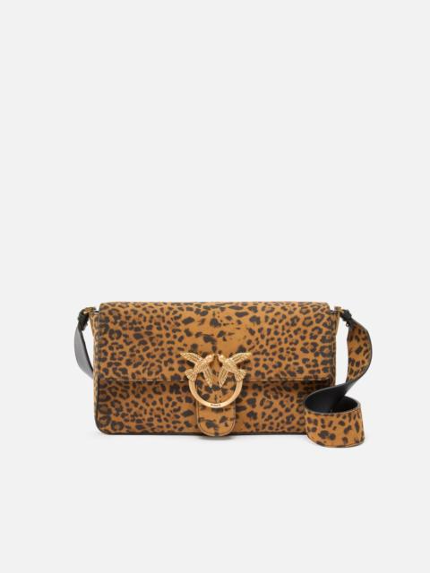 LOVE BAG ONE SLOUCHY MEDIUM SHOULDER BAG IN LEOPARD-PRINT SUEDE