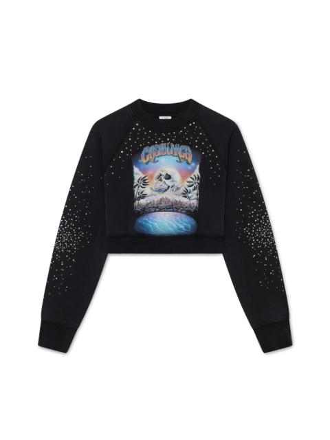 La Prémonition Crystal Embellished Cropped Sweatshirt | Casablanca Paris