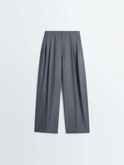 PLEATED TAILORED PANTS IN TROPICAL POLYWOOL