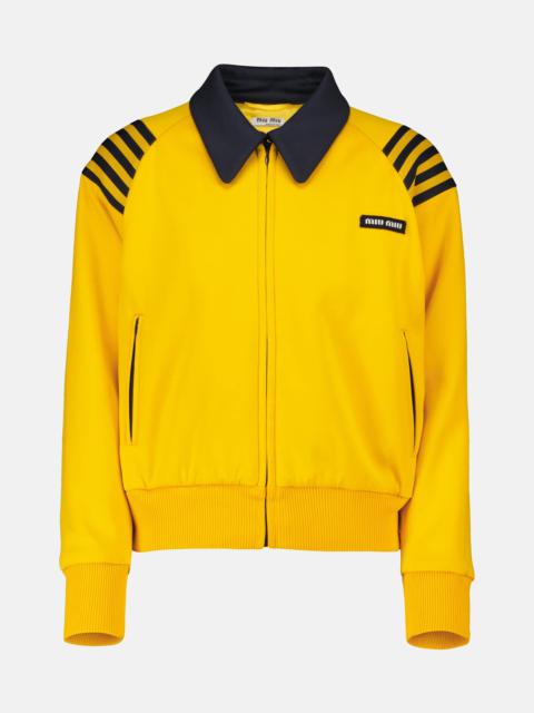 Striped zipped cardigan