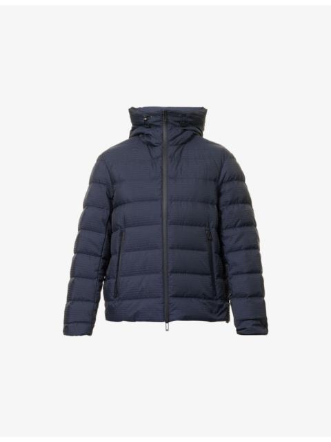Brand-Print Hooded Shell-Down Jacket