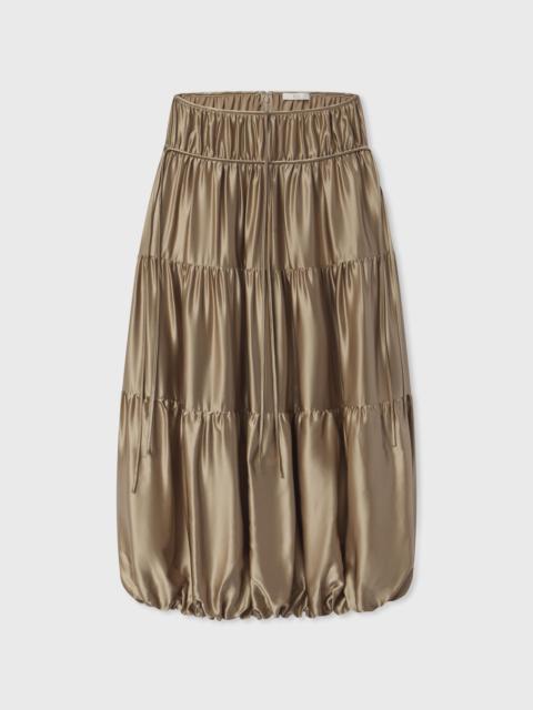 Soft Gathered Bubble Skirt in Silk Charmeuse