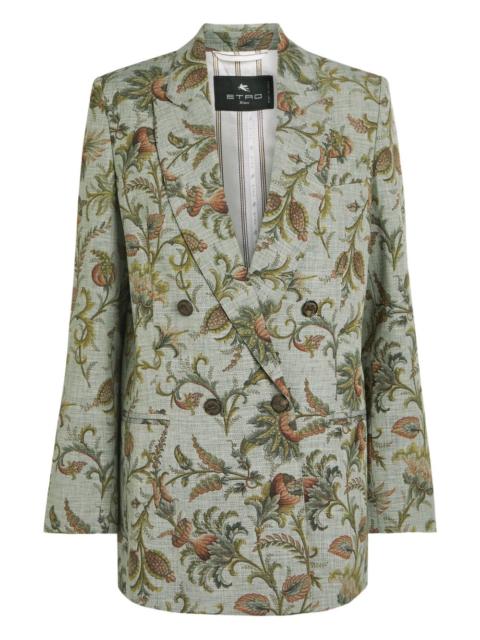 floral print double-breasted jacket