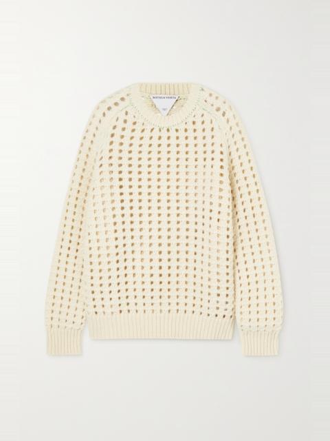 Open-knit wool sweater