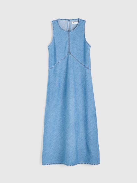 Airy Denim Seamed Maxi Dress