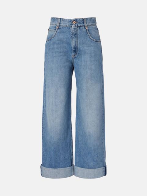 Logo wide-leg jeans