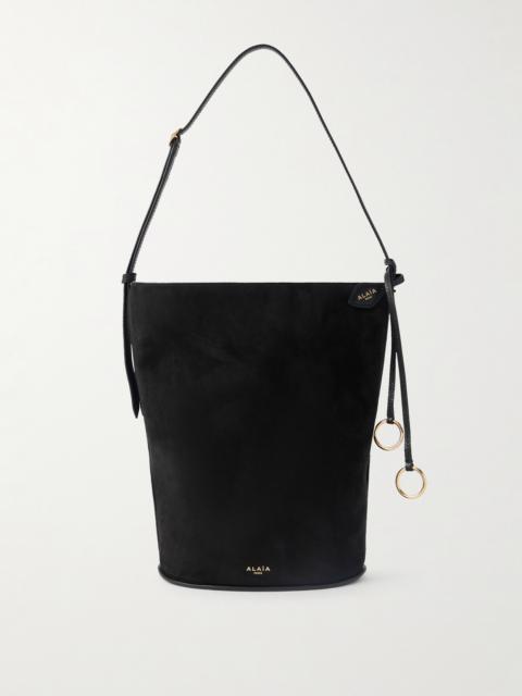 Leather-trimmed Suede Tote