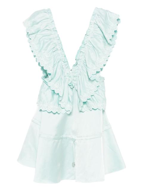 broderie-anglaise ruffled dress