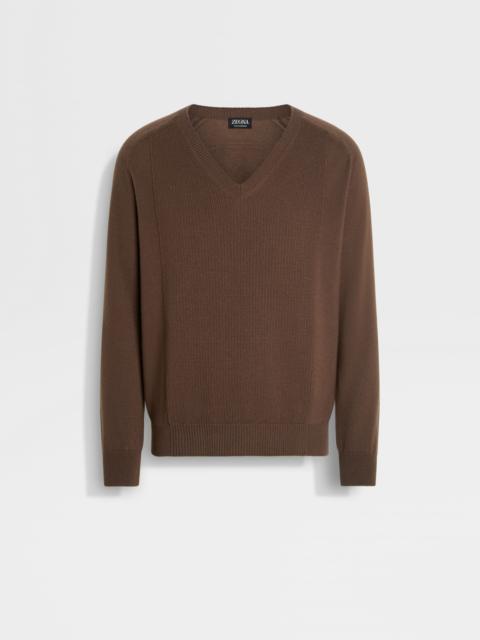 BROWN OASI CASHMERE V-NECK