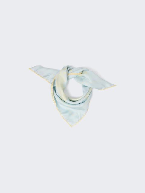 Printed Silk Scarf Blue And Yellow