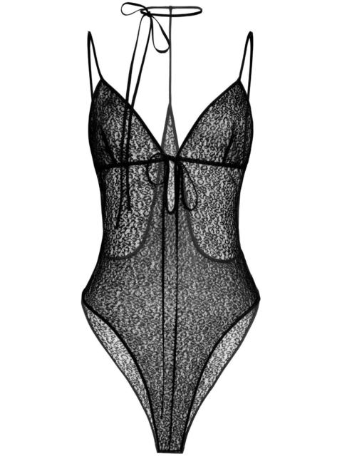 halterneck lace bodysuit