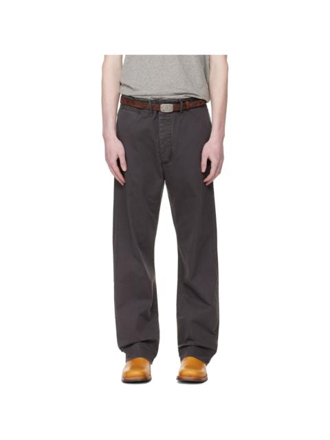 Gray Herringbone Twill Field Trousers