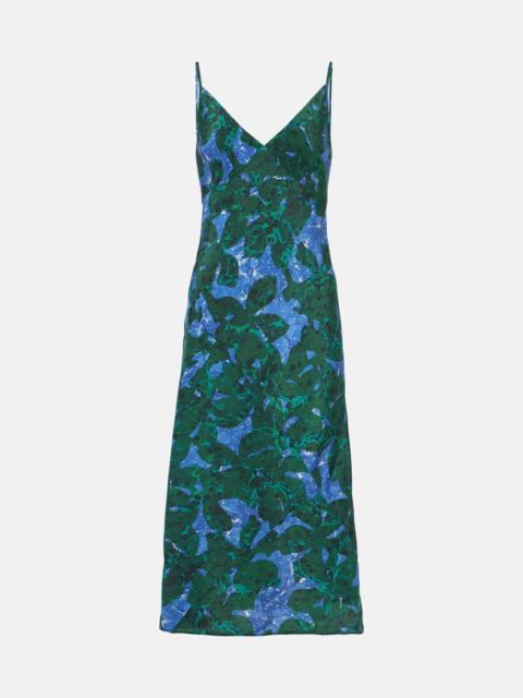 Printed silk slip dress