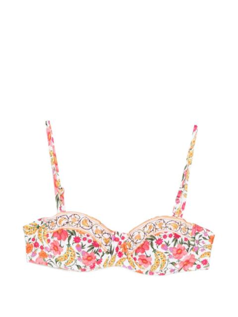 banana-print underwire bikini top