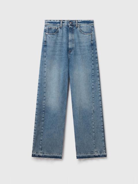 Vintage Wash Slouchy Straight-Leg Jeans
