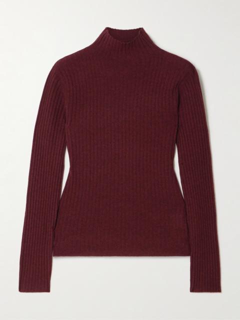 Ariana Ribbed Cashmere Turtleneck Sweater